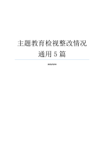 主题教育检视整改情况通用5篇