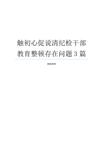 触初心促说清纪检干部教育整顿存在问题3篇