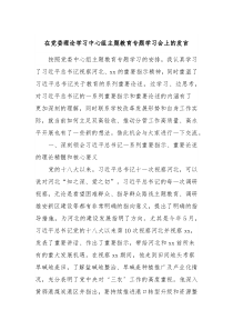 在党委理论学习中心组主题教育专题学习会上的发言