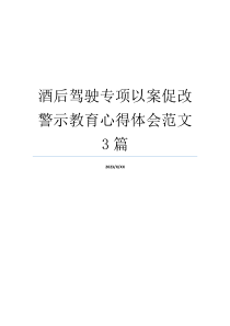 酒后驾驶专项以案促改警示教育心得体会范文3篇