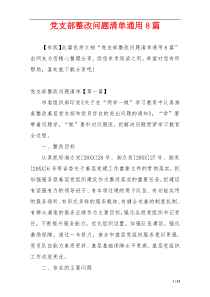 党支部整改问题清单通用8篇