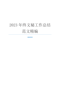 2023年终文秘工作总结范文精编