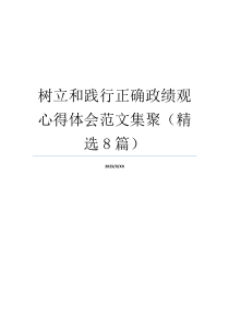 树立和践行正确政绩观心得体会范文集聚（精选8篇）