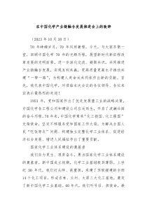 在中国化学产业链融合发展推进会上的致辞