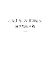 村党支部书记履职情况范例最新4篇