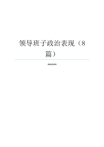 领导班子政治表现（8篇）
