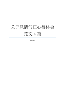 关于风清气正心得体会范文4篇