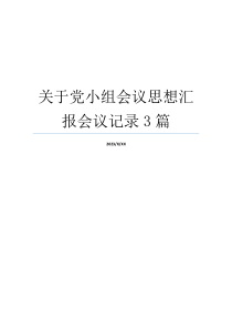 关于党小组会议思想汇报会议记录3篇