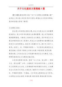 关于文化建设方案精编3篇