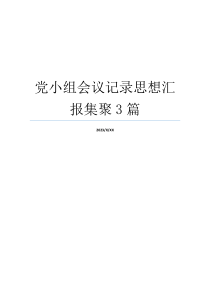 党小组会议记录思想汇报集聚3篇