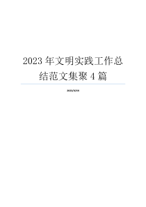 2023年文明实践工作总结范文集聚4篇