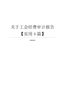 关于工会经费审计报告【实用4篇】