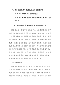 第二批主题教育专题民主生活会实施方案范文3篇