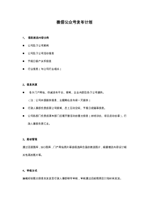 微信公众号发布计划