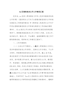 Xx区推进政务公开工作情况汇报