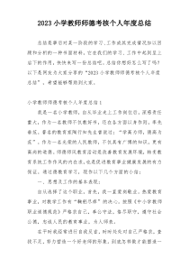 2023小学教师师德考核个人年度总结