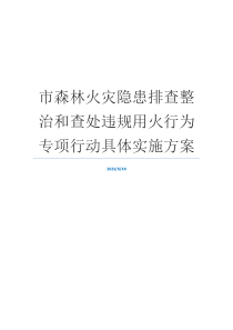 市森林火灾隐患排查整治和查处违规用火行为专项行动具体实施方案