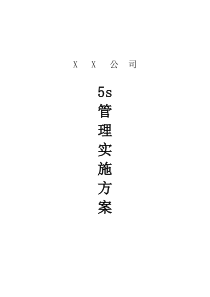 XX公司5s管理方案