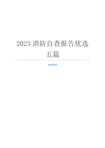 2023消防自查报告优选五篇