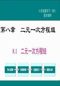 初中数学【7年级下】8.1 二元一次方程组