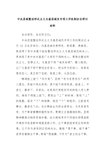 中央层面整治形式主义为基层减负专项工作机制会议研讨材料