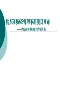 供方现场6S管理革新项目发布