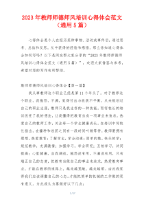 2023年教师师德师风培训心得体会范文（通用5篇）