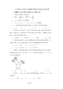 沪科版八年级下学期数学期末考试综合复习题