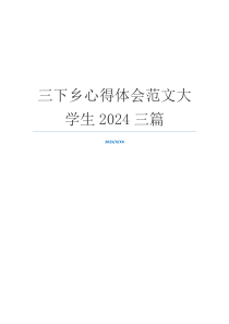 三下乡心得体会范文大学生2024三篇