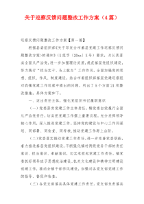 关于巡察反馈问题整改工作方案（4篇）