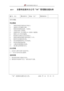 安泰科技“5S”竞赛整改通知单（非晶）