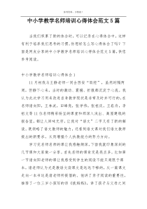 中小学教学名师培训心得体会范文5篇