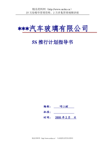 某某汽车玻璃有限公司5S推行计划指导