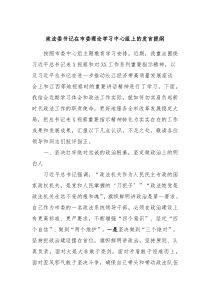 政法委书记在市委理论学习中心组上的发言提纲