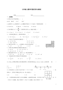 苏教版七年级上数学代数式单元测试卷(含答案)