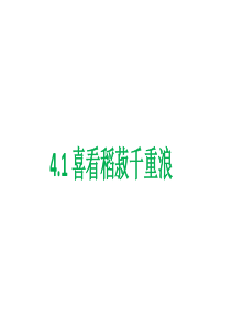 《4.1 喜看稻菽千重浪――记首届国家最高科技奖获得者袁隆平》集体备课ppt课件