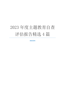 2023年度主题教育自查评估报告精选4篇