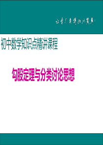 初中数学【8年级下】4.勾股定理与分类讨论思想