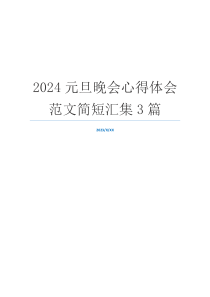 2024元旦晚会心得体会范文简短汇集3篇