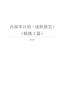 内部审计的（述职报告）（精挑3篇）