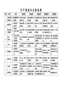 生 产 现 场 5S 点 检 标 准