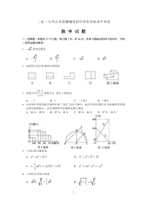 2019山东省聊城市初中学生学业水平考试数学试题（Word版，含答案）