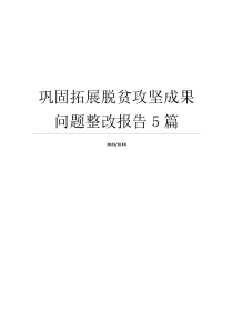 巩固拓展脱贫攻坚成果问题整改报告5篇