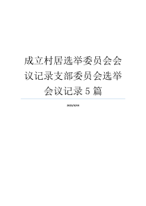 成立村居选举委员会会议记录支部委员会选举会议记录5篇