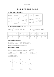 高中数学三角函数知识点总结(非常好用)