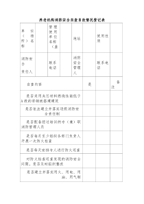 养老机构消防安全自查自改情况登记表