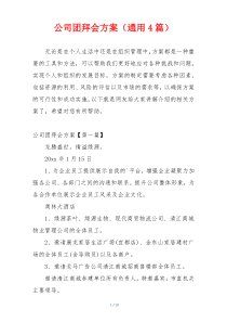 公司团拜会方案（通用4篇）