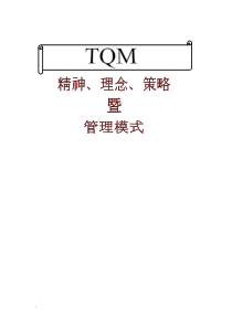 TQM精神理念策略暨管理模式--Thomasni