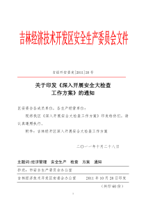 (20号文件)关于印发《深入开展安全大检查工作方案》的通知