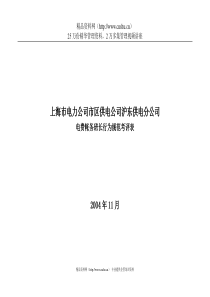 上海市电力公司市区供电公司沪东供电分公司电费账务班长行为规范考评表